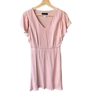 Dress Pink‎ White Polka Dots Flowy Preppy Party Cocktail Wedding Formal 4 Petite